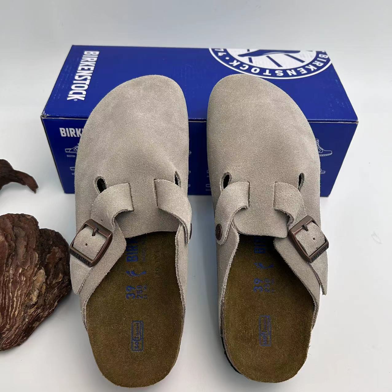 Birkenstock Boston Suede Soft Leather Taupe Women’s Shoes Narrow Classic 37-40