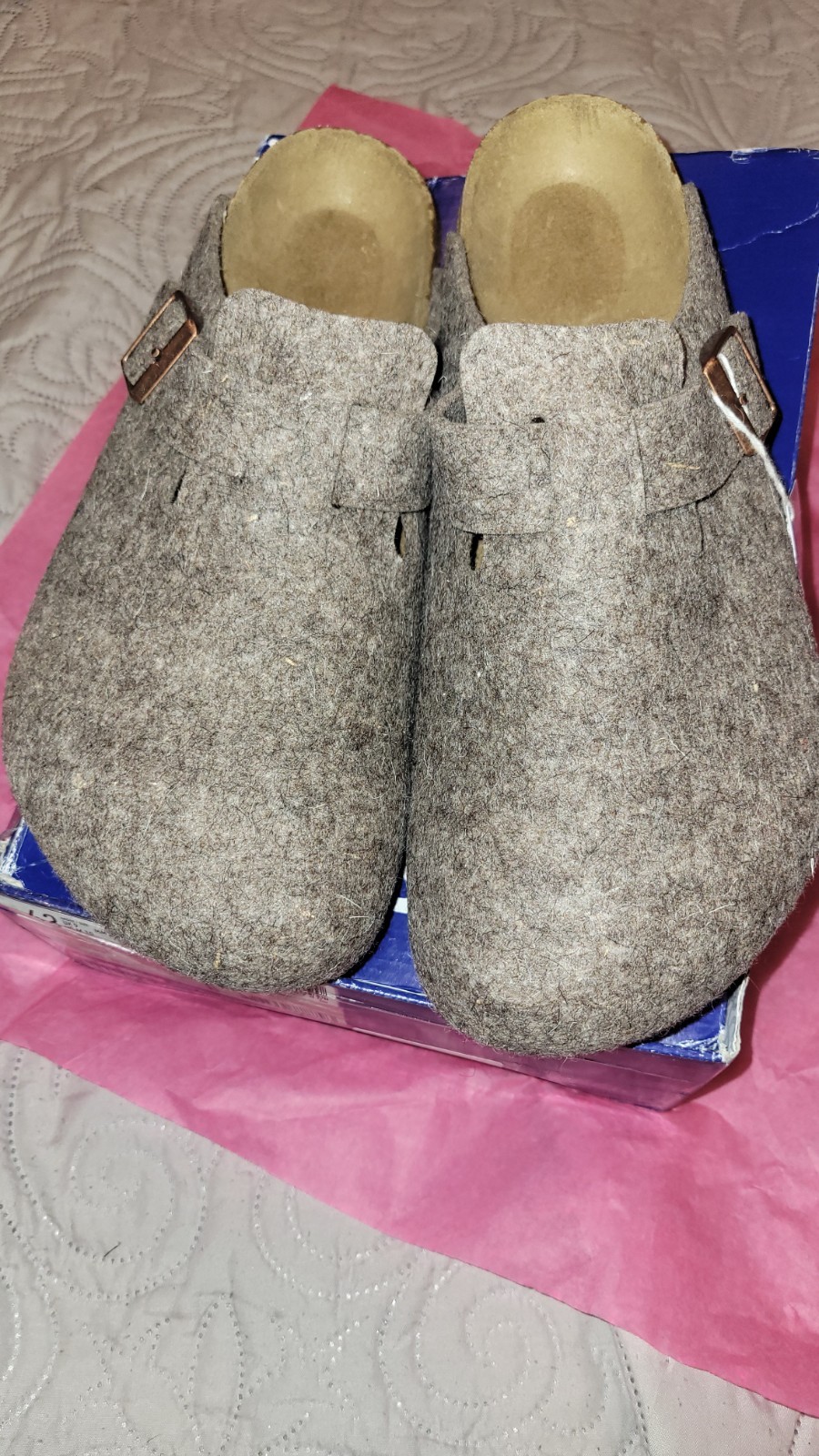 Birkenstock Boston BS Cocoa Wool Buckle Sandals Adjustable Arch Support Men’s 10