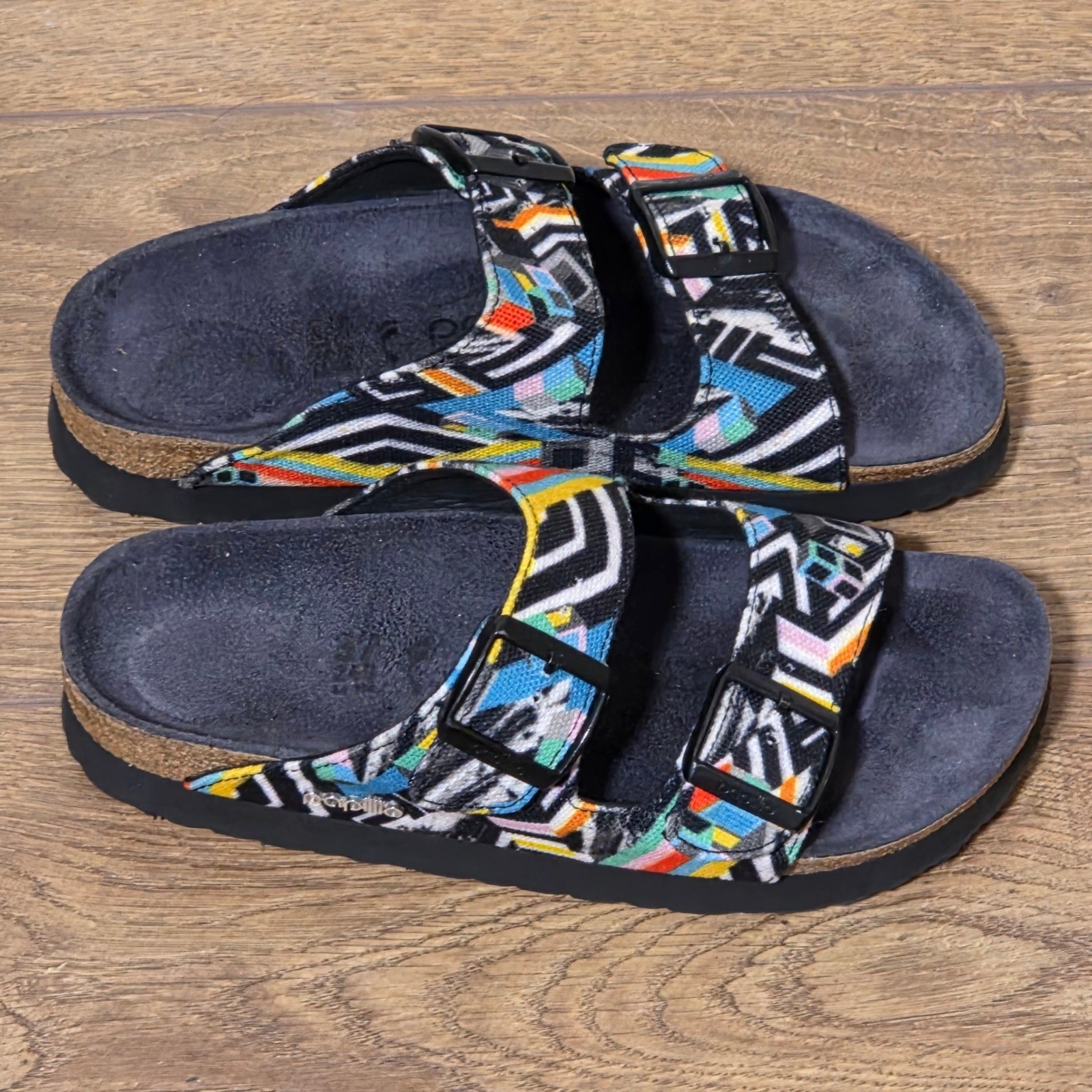 Papillio Birkenstock Arizona Platform Sandals Women Sz EU 37 US 6-6.5 Geometric