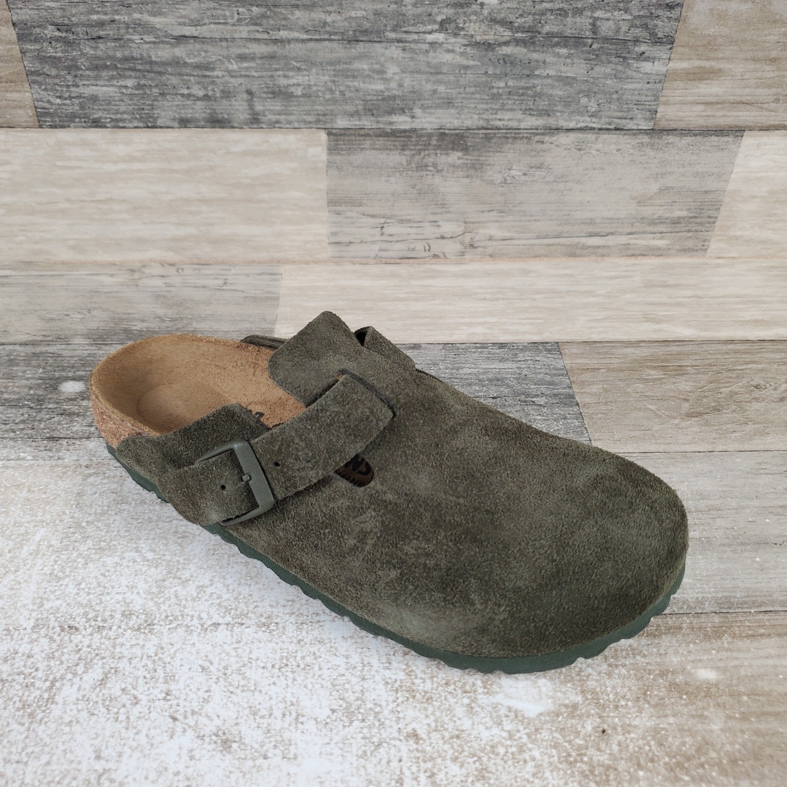 Birkenstock Boston BS Womens Clogs Sz 6 Narrow Thyme Suede Comfort Slip On Round