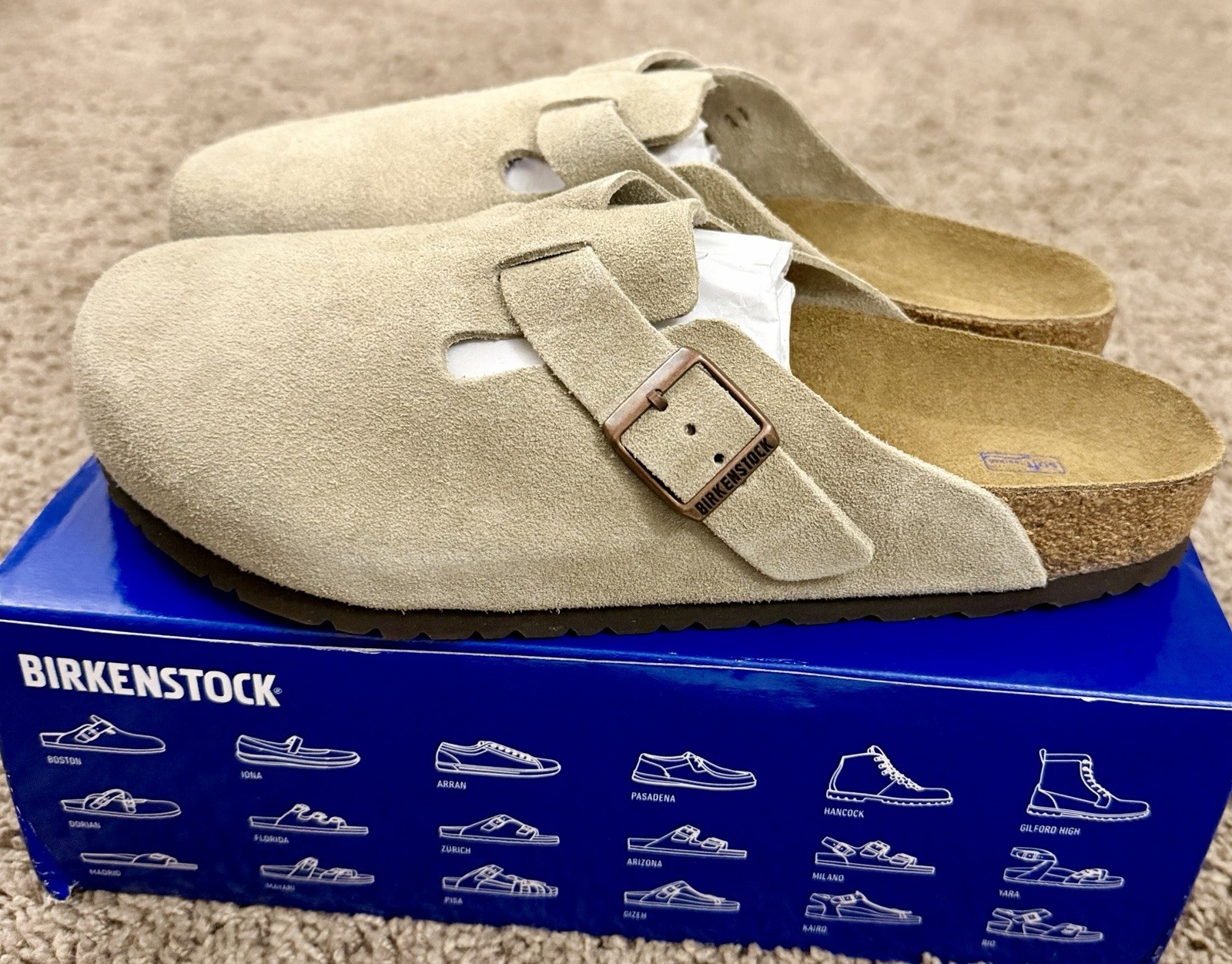 Birkenstock Boston Clog, TAUPE, Men’s Size 11, EU size 44