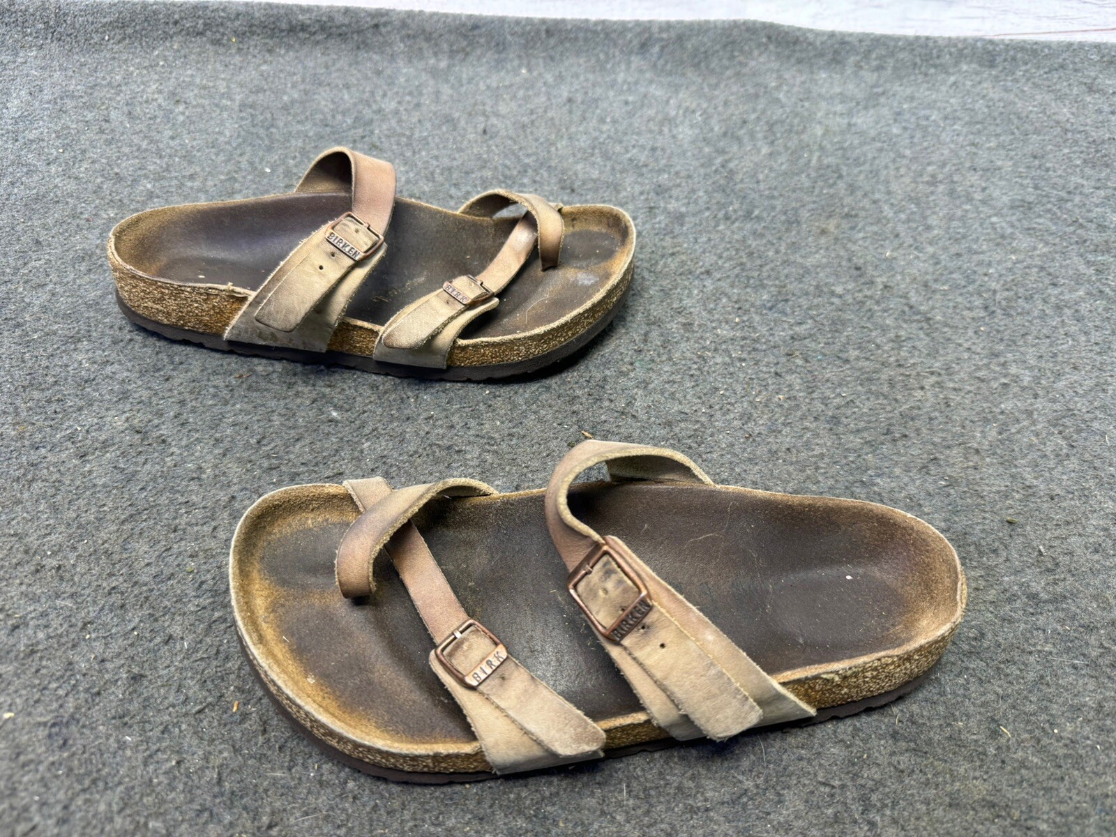 Birkenstock Mayari Womens 38 L7 M5 Sandals Tan Buckle Strap 245