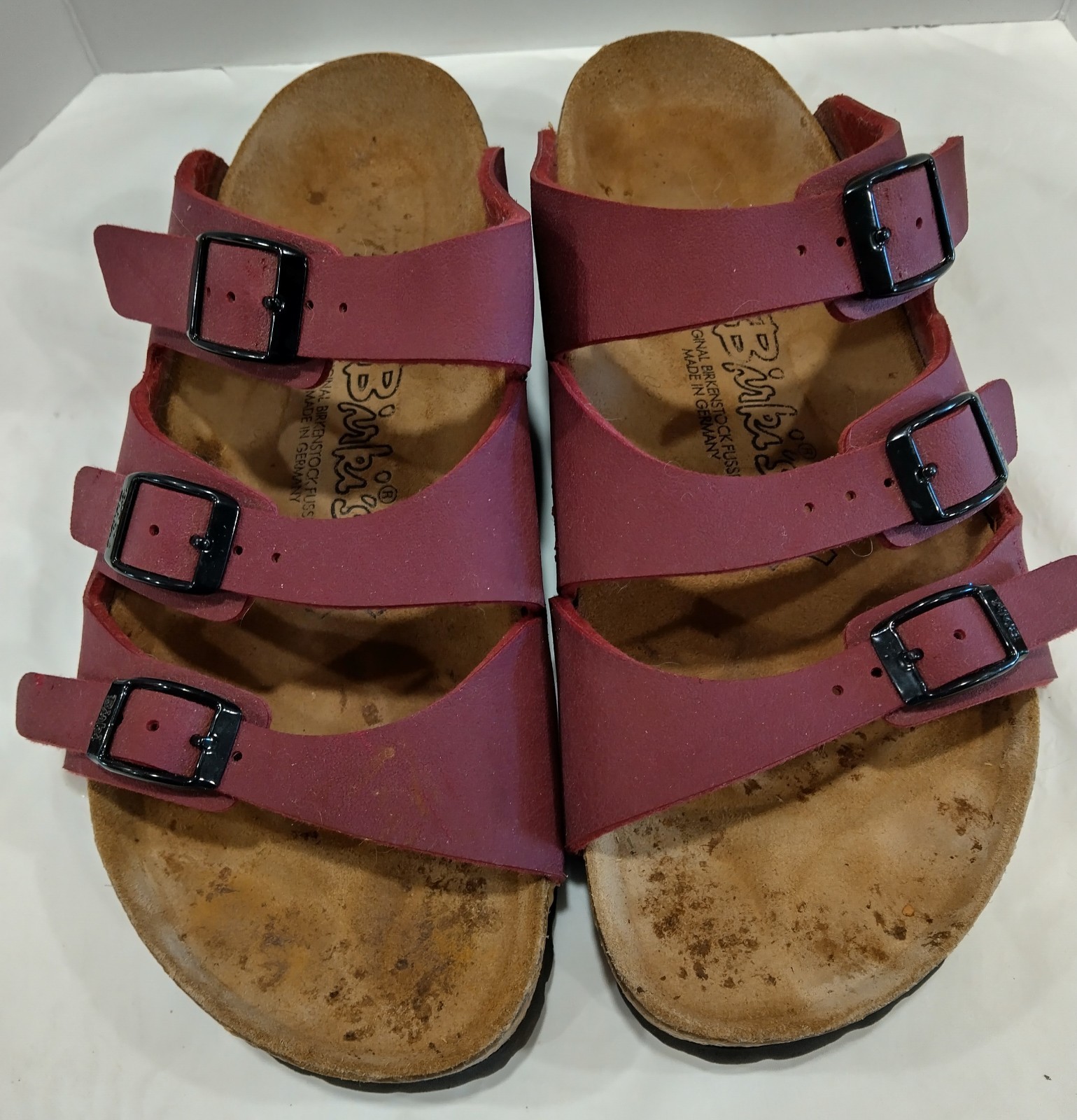 BIRKENSTOCK FLORIDA FRESH 3 Strap Sandals Birko-Flor PLUM EU 37 Womens 6-6½