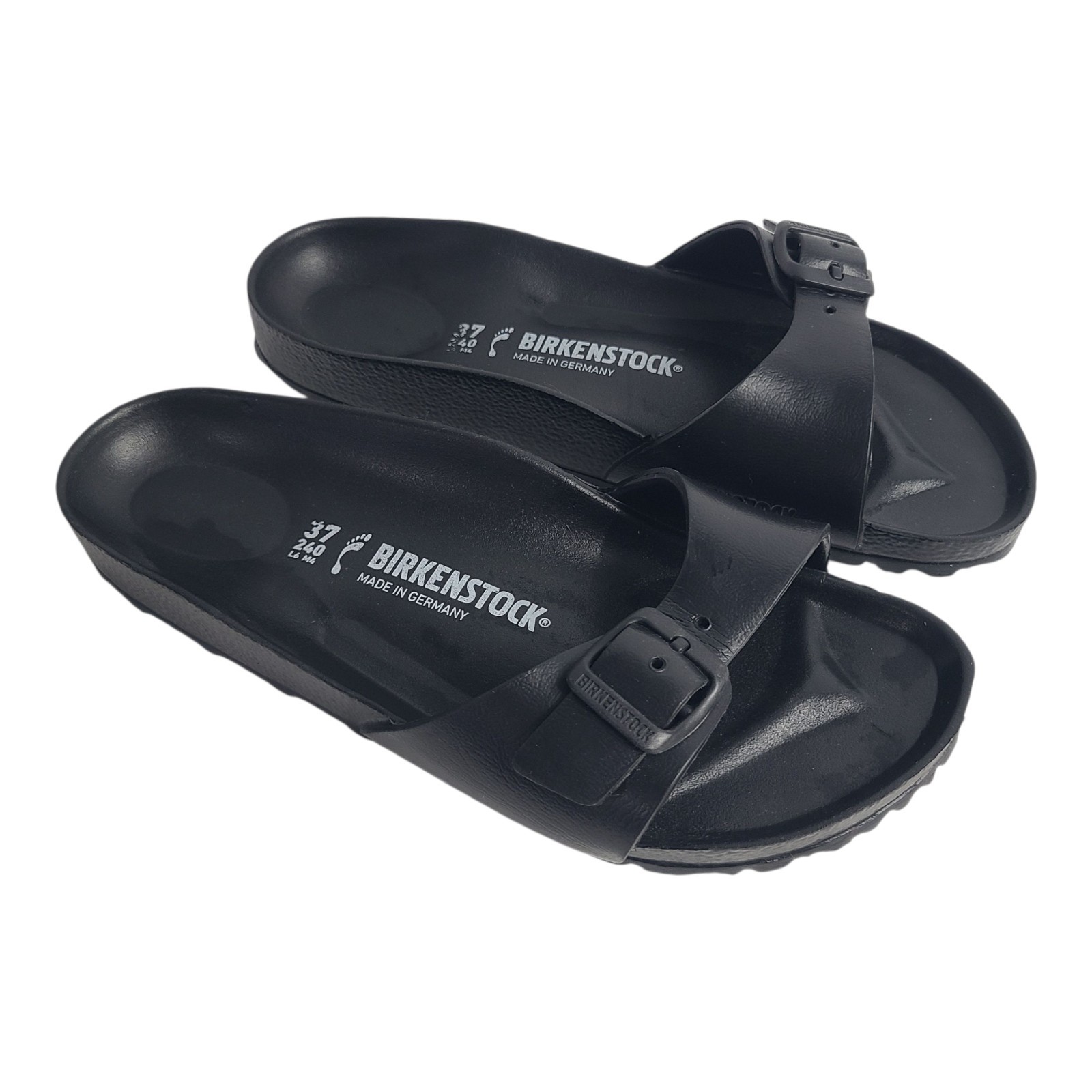 Birkenstock Madrid Essentials EVA Women Sandals 37 / 6 Black Buckle Shoes Slides