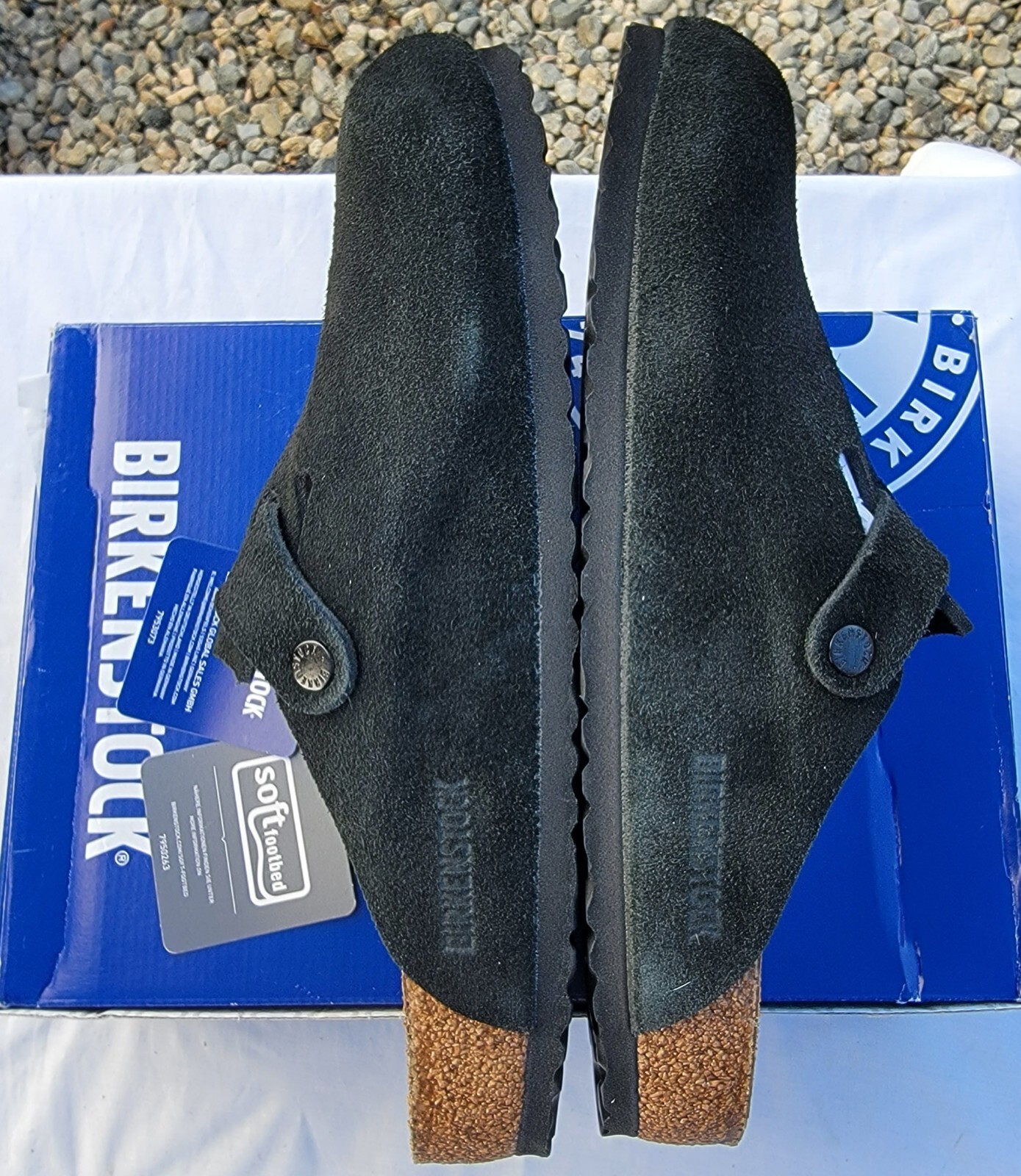 Birkenstock Boston Bs Color Black  Suede Regular Wide