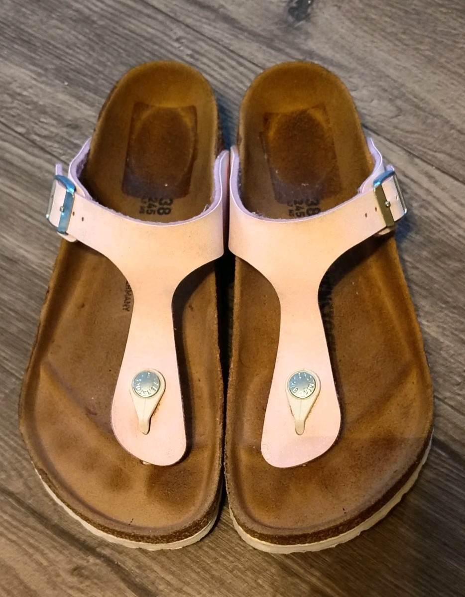 Birkenstock Gizeh VEGAN Pink 38 Germany Tongue Sandals US Size 8