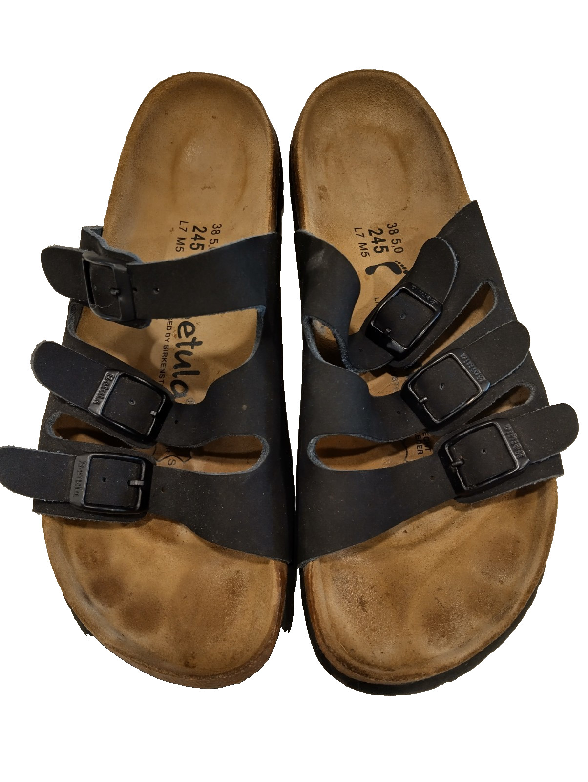 Vintage BIRKENSTOCK FLORIDA 3 BLACK STRAP Women’s Sandals EU 38 US 7-7½ L7M5