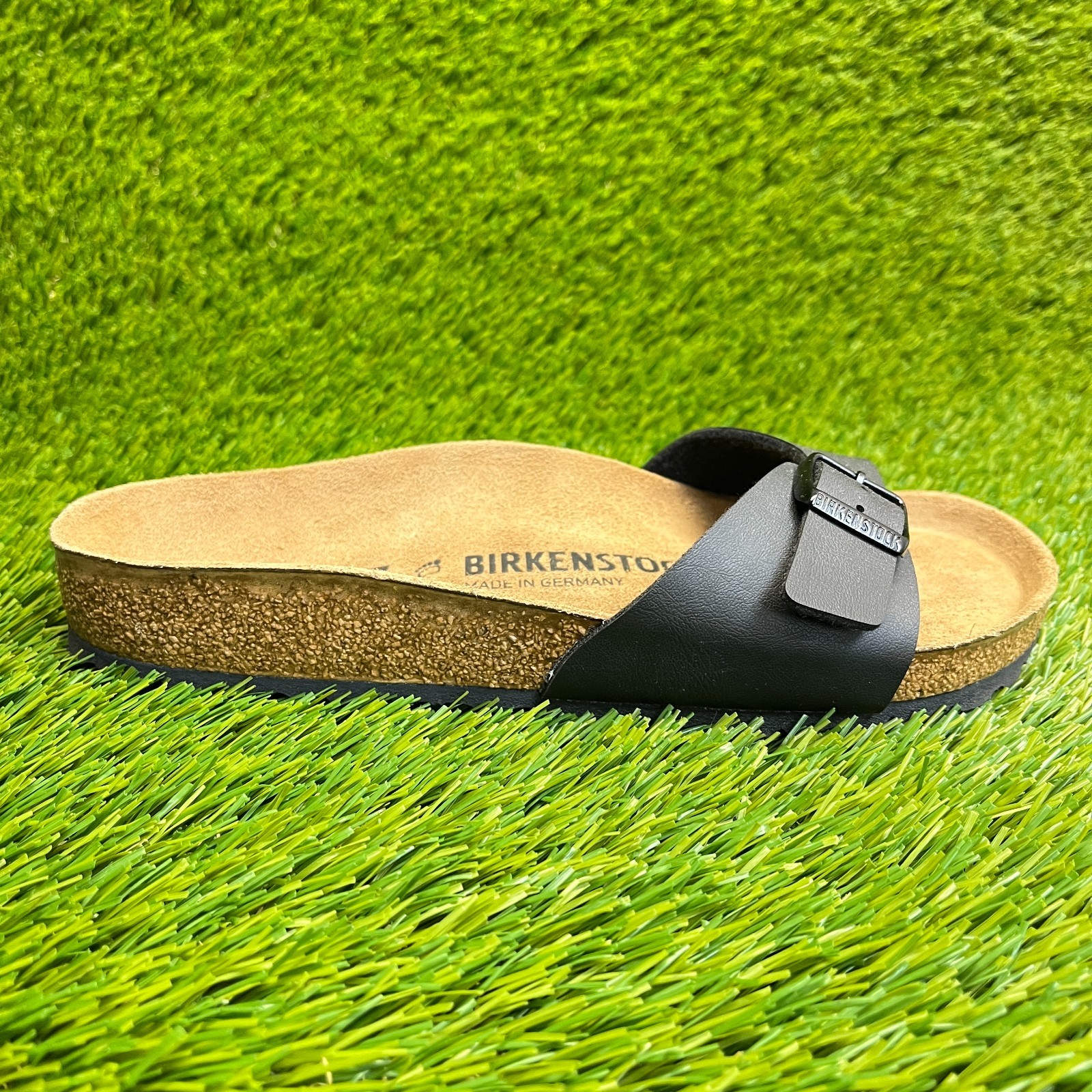 Birkenstock Madrid Womens Size 6 Black Brown Beach Walking Outdoor Slide Sandals