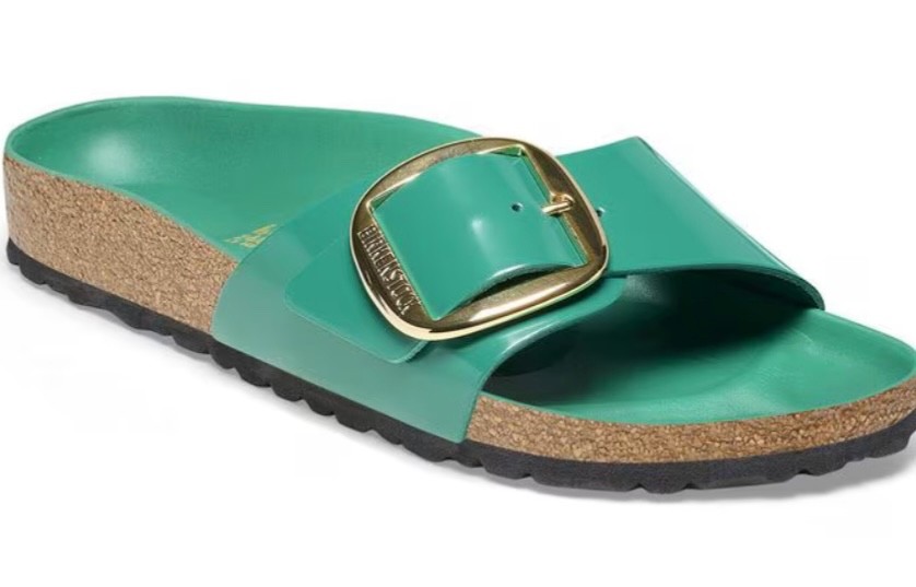 BIRKENSTOCK MADRID BIG BUCKLE HIGH SHINE DIGITAL GREEN LEATHER 40 Ladies 9N