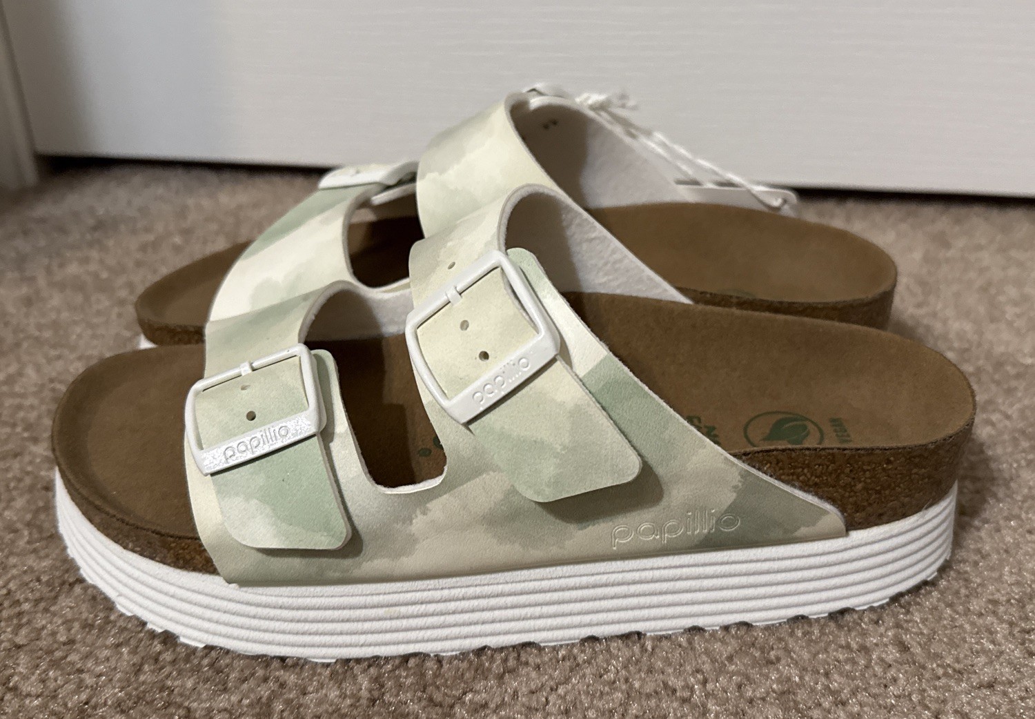 Papillio by Birkenstock Arizona Grooved Women’s Vegan Slide Sandals Sz 6(1024605