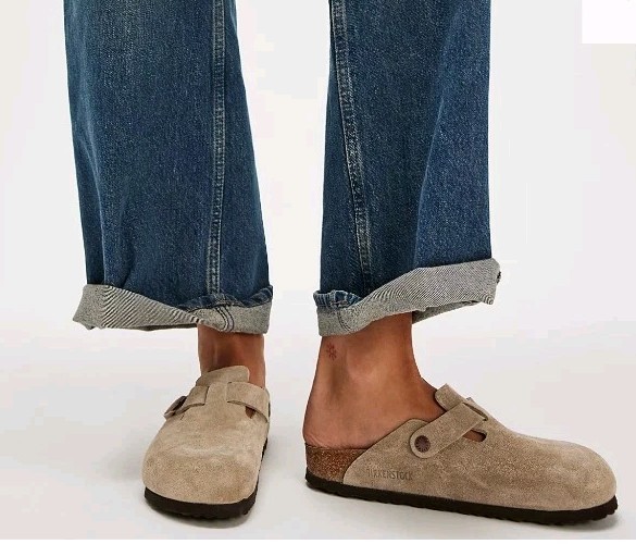 Birkenstock Boston Suede Clogs Taupe EU 36 US 5-5.5