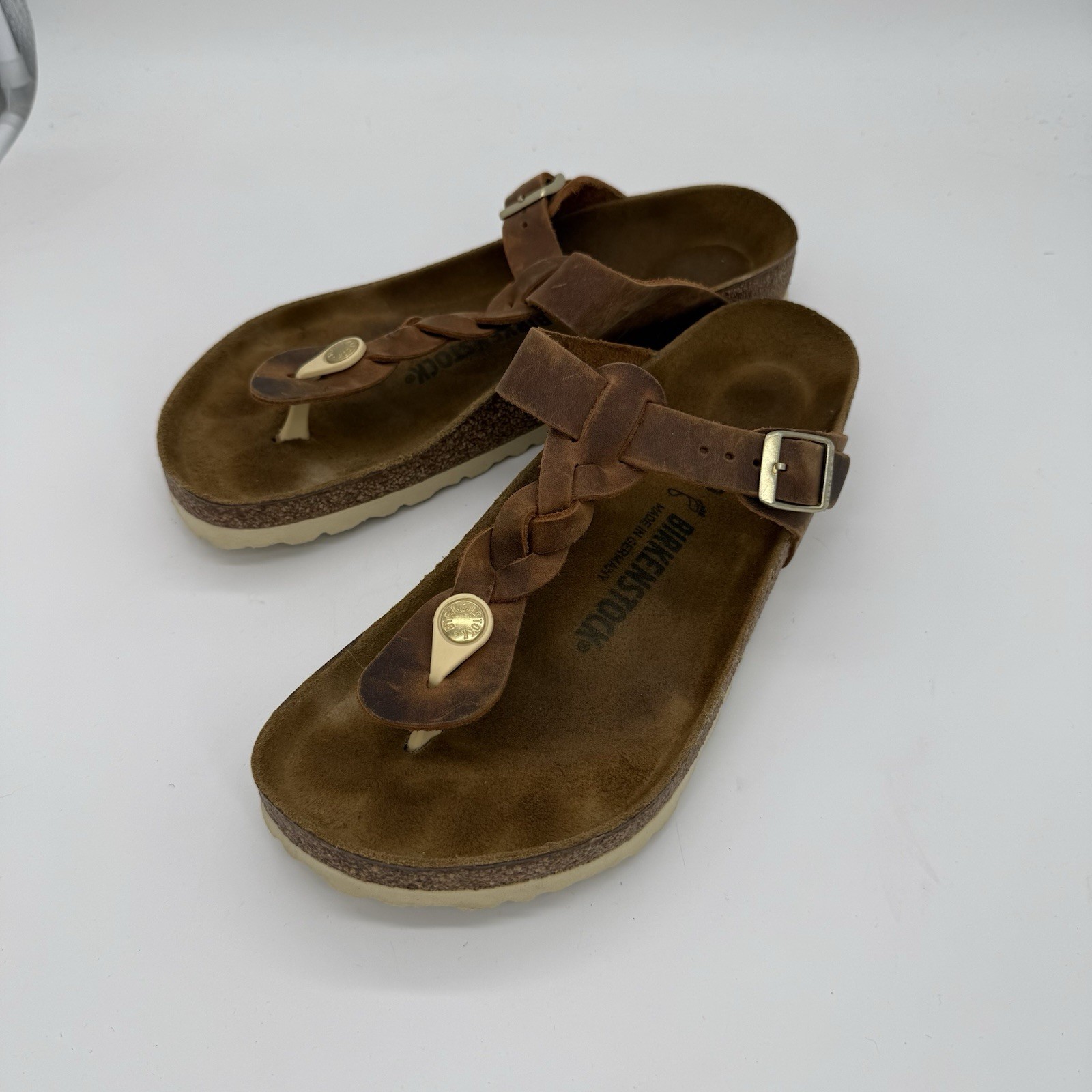 Birkenstock Gizeh Braided Sandal Women’s Cognac Size 40 260 L9 M7 US Women 9