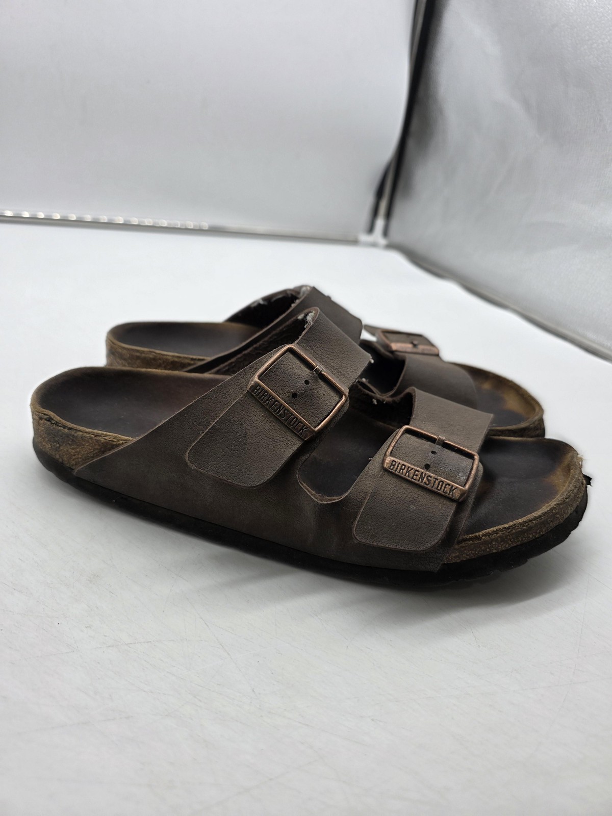 Birkenstock Arizona Shoes Mens Size 39 Double Strap Leather Slide Sandals