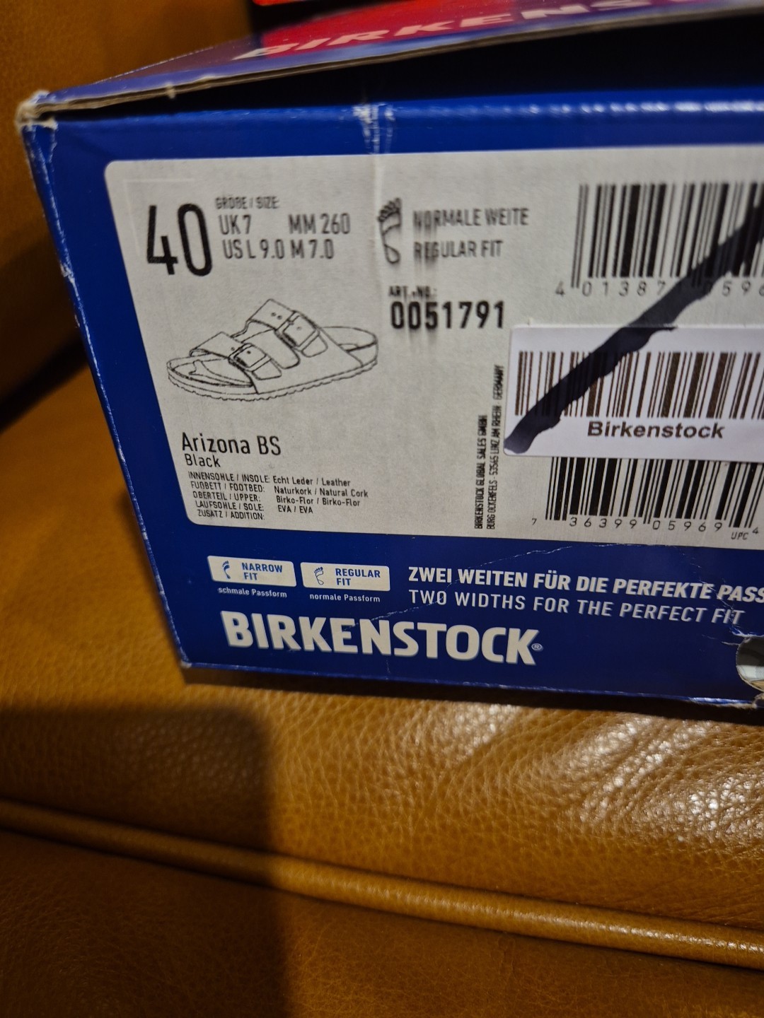 Birkenstock Arizona Sandal, Size 7 Men-woman 9  Black