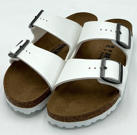Birkenstock Arizona Women’s Size 7 US 38 EU White Sandals Narrow NIB