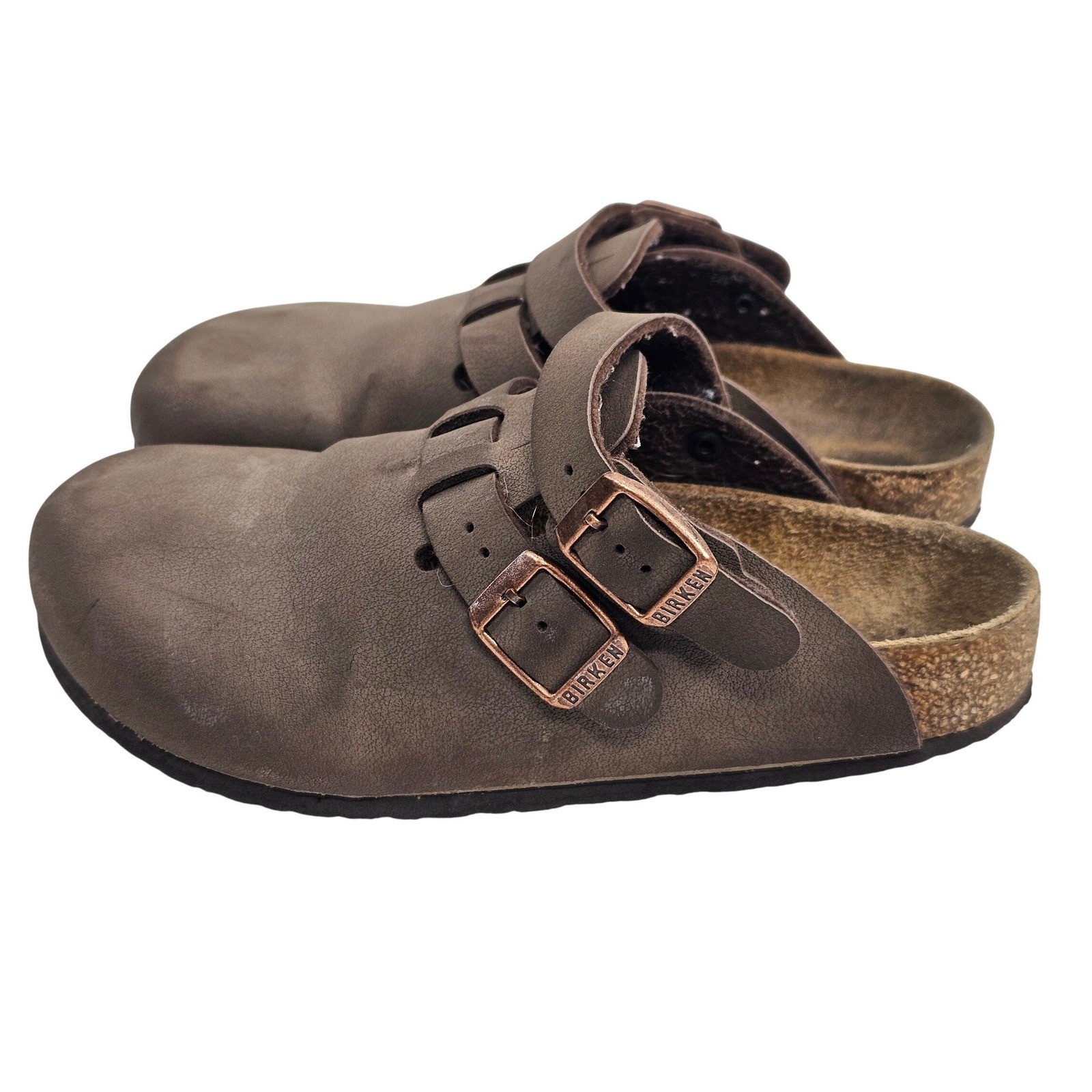 Birkenstock Boston Clogs Brown Leather Buckle Comfort Shoes Size 33 210