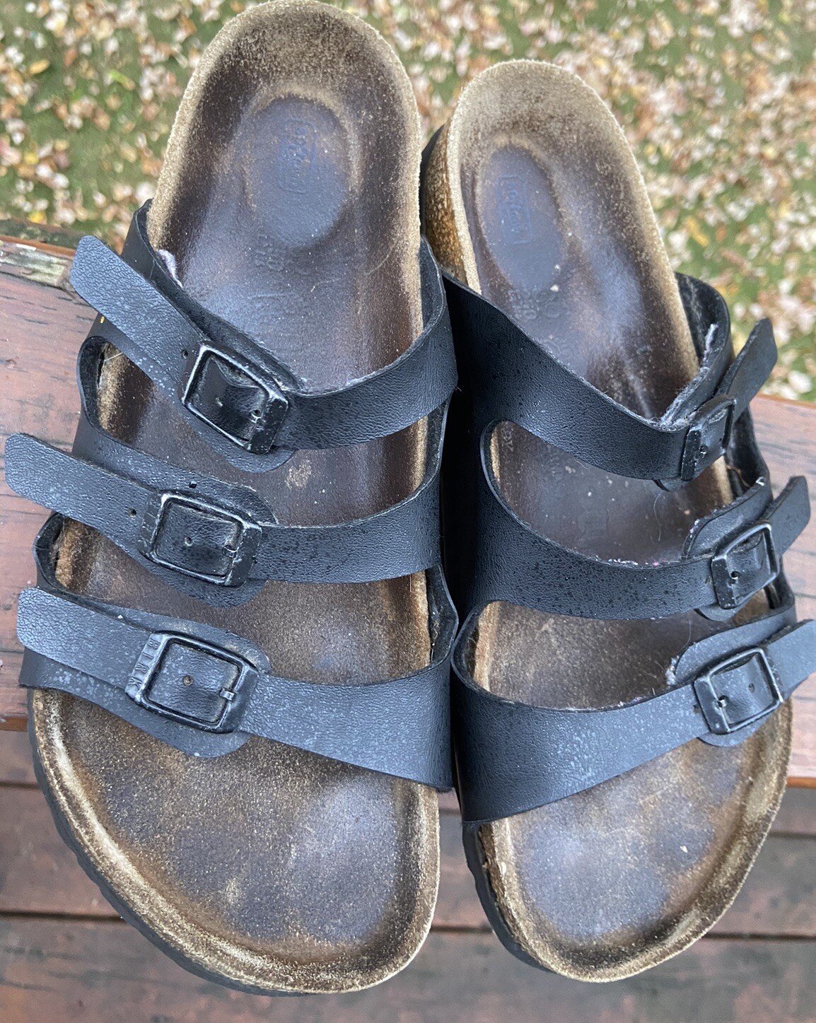 Birkenstock Florida 39 Size 8-8 1/2 250 Black Triple Strap Florida Sandals
