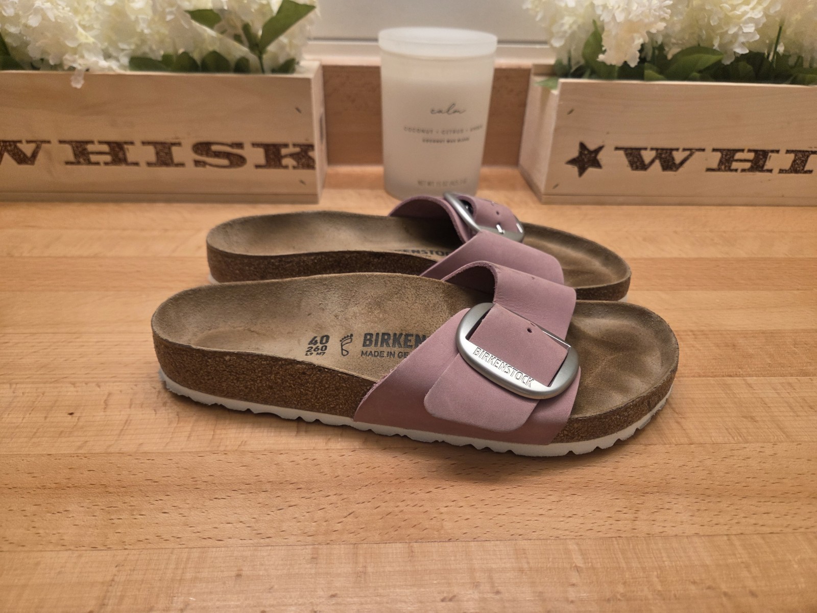 Birkenstock Madrid Big Buckle Orchid Pink Nubuck Leather Women’s Size 40