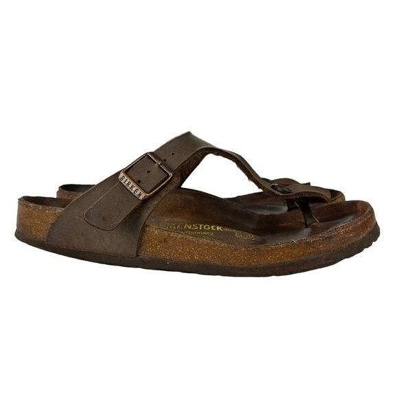 Birkenstock Gizeh Brown Thong Sandals Womens Size 7-7.5
