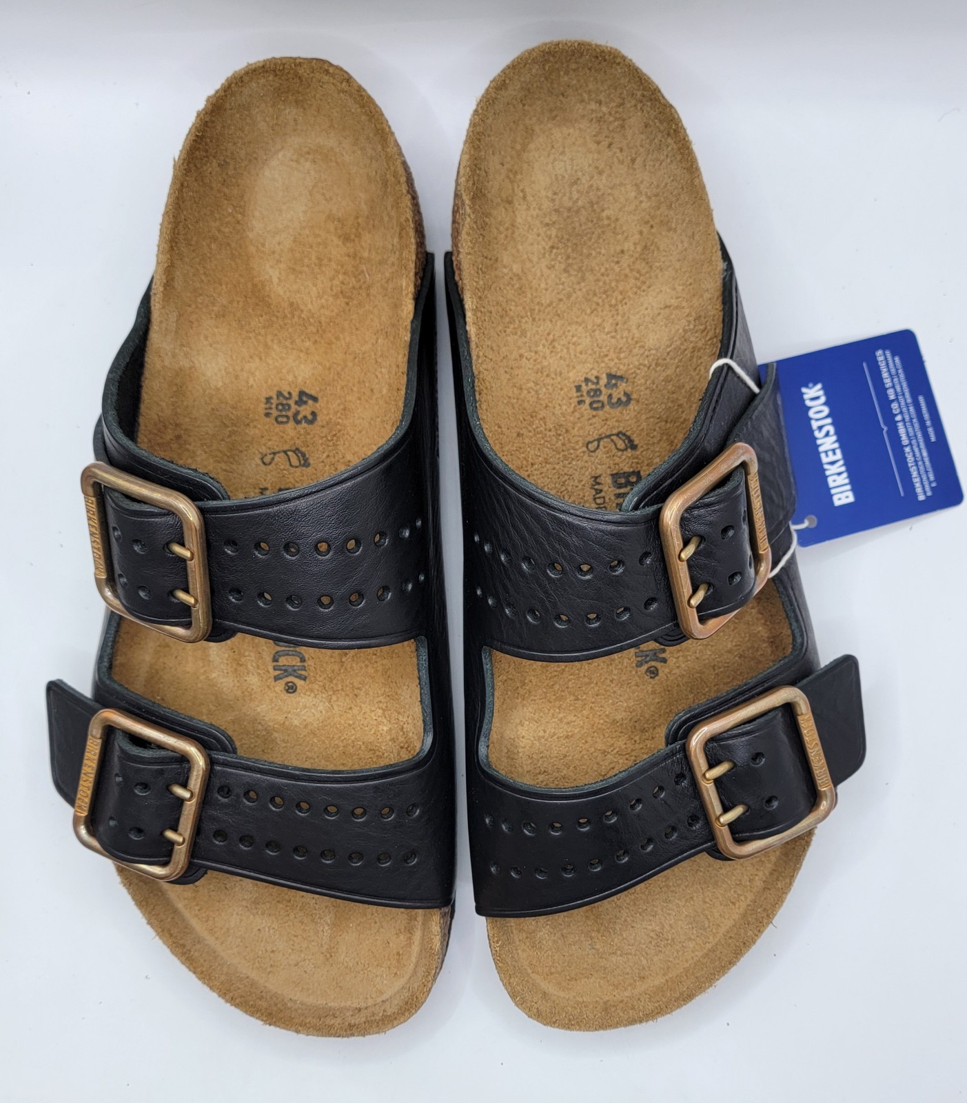 Birkenstock Arizona Bold Gap  Natural Leather Black Color Regular Wide