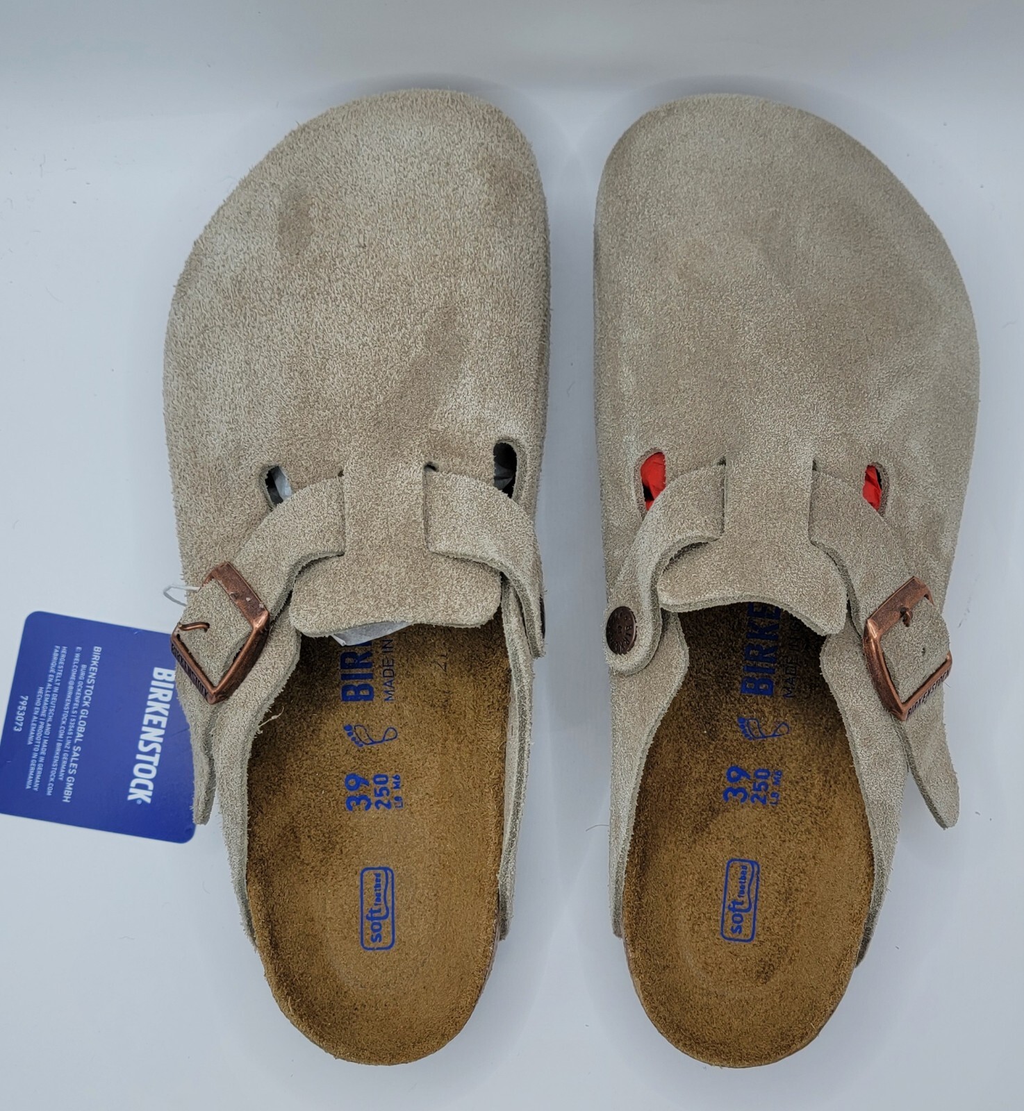 Birkenstock Boston Bs Color Taupe Suede Clog Regular Wide