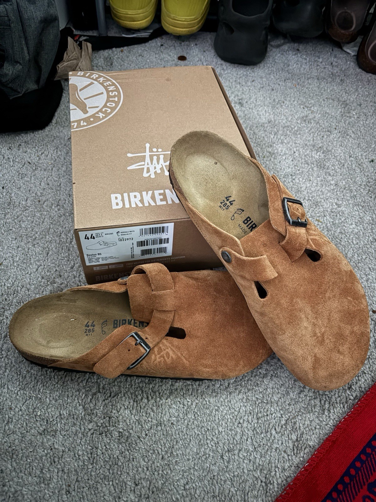 Birkenstock Boston X stussy clog Caramel suede Size 44(10us)  New With Box