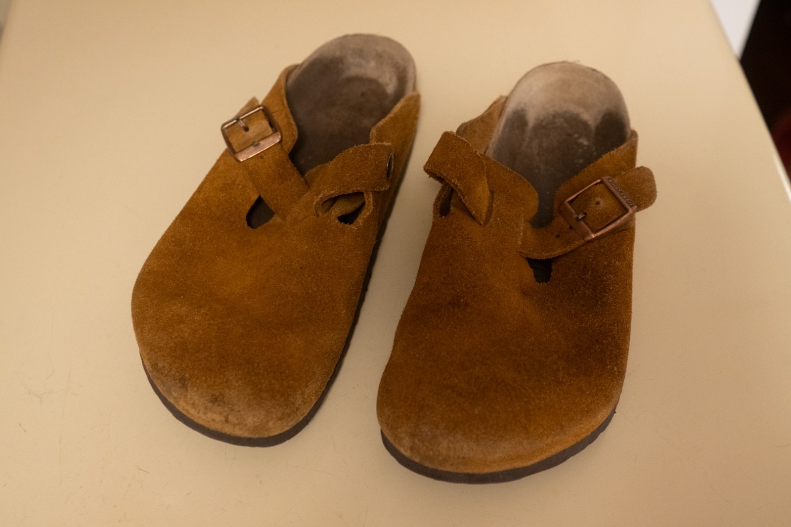 Birkenstock Boston Suede Clogs Soft Footbed Brown Shoes ~10.125” Sole [25-0599]