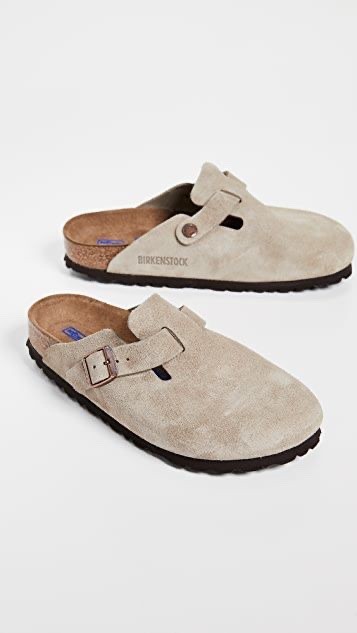 Birkenstock Boston Suede Clogs, Taupe, 41
