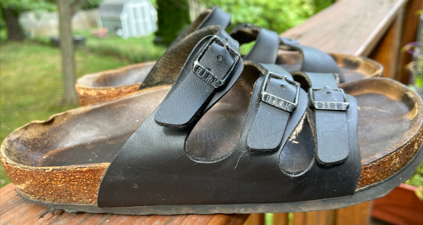 Birkenstock Florida 36 Size 5-5 1/2 280 Black Triple Strap Florida Sandals