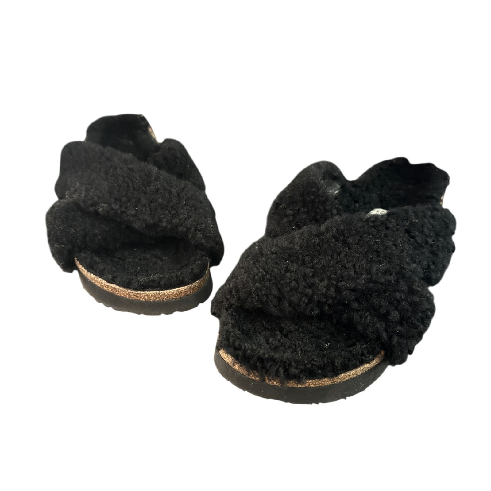 Birkenstock Papillio Daytona Black Shearing Crisscross Sandals, Size 41 NWOB