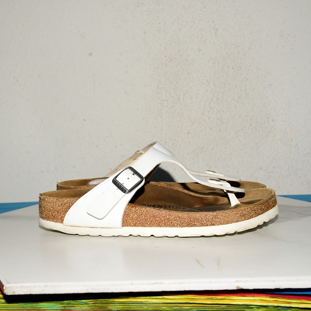 Birkenstock Gizeh White Thong Slide Women 40 R