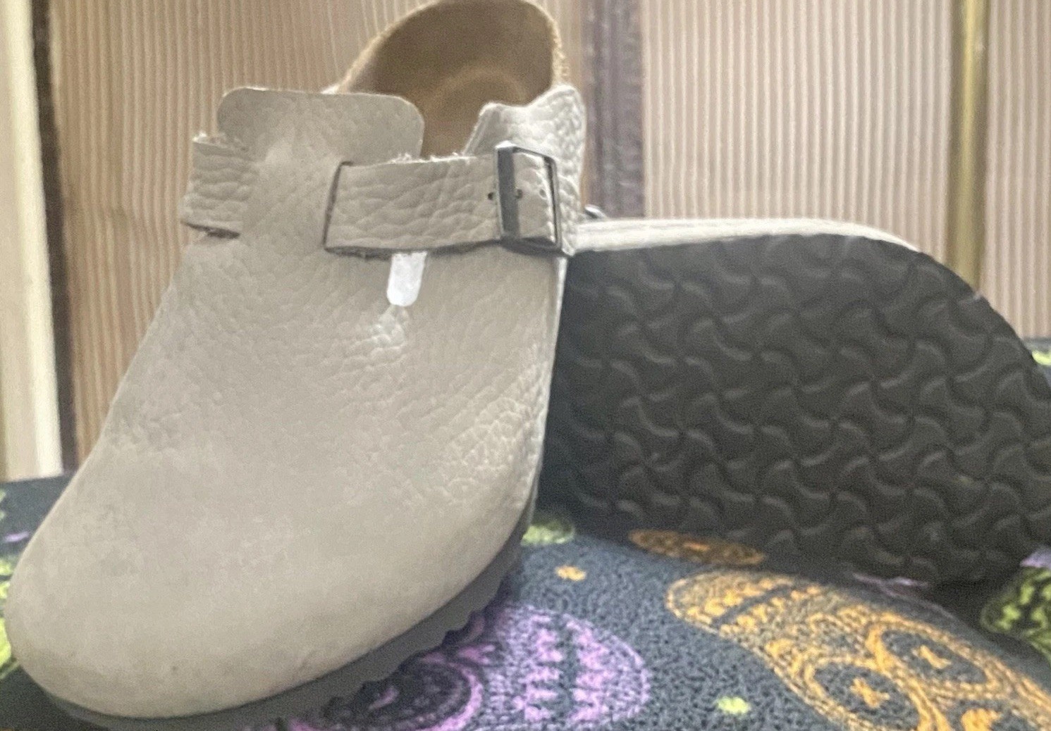 Birkenstock /Boston Whale Gray Nubuck Leather Regular – Size 45 UK/ US 12-12.5