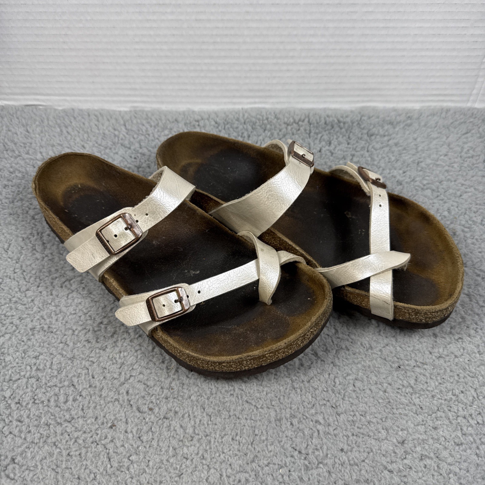 Birkenstock Mayari Womens Pearl Toe Loop Sandals Slides Size 38 Regular Ladies 7
