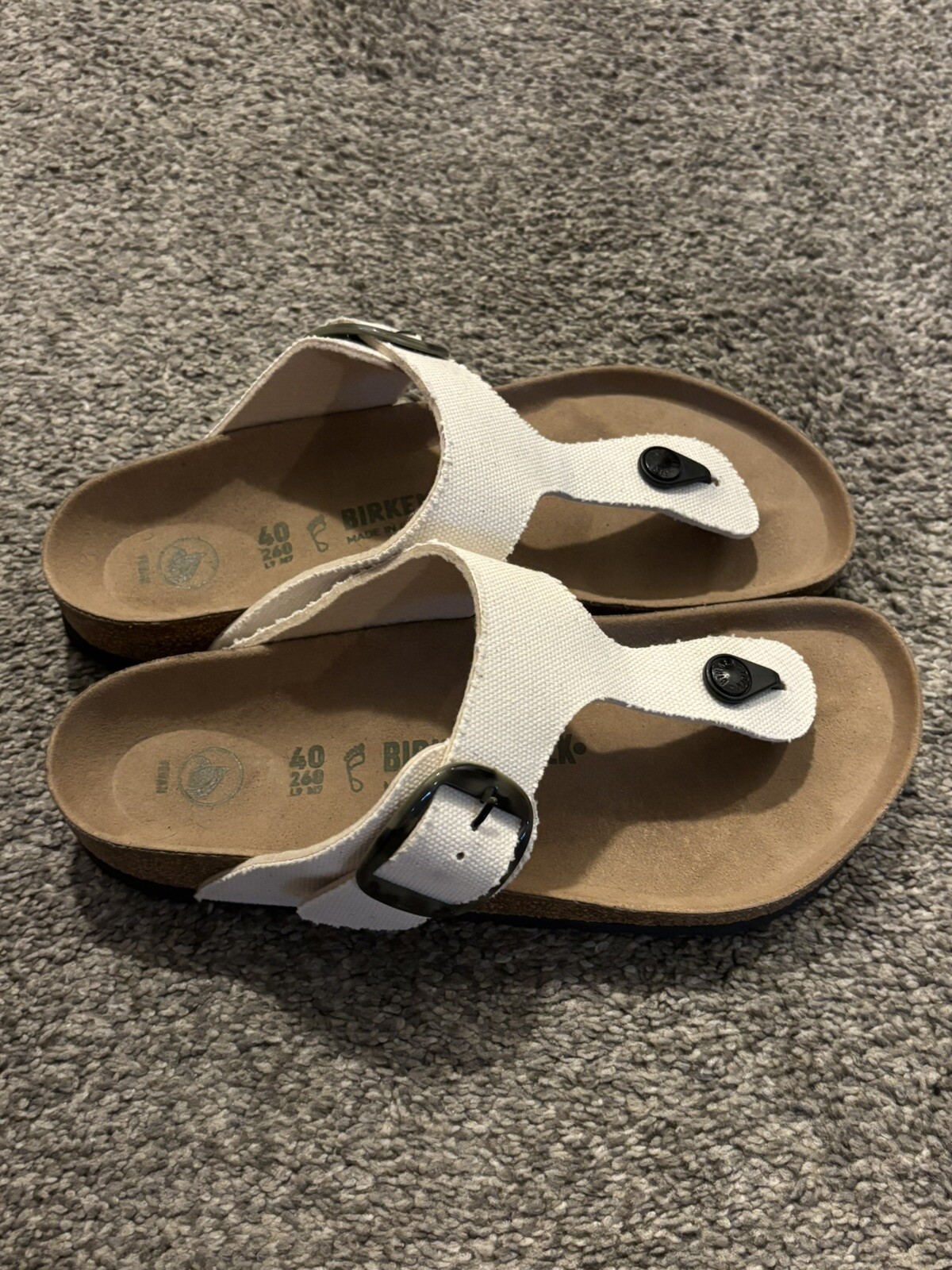 Birkenstock Gizeh Canvas Vegan Thong Sandal-Eggshell-EU 40/W9/M7