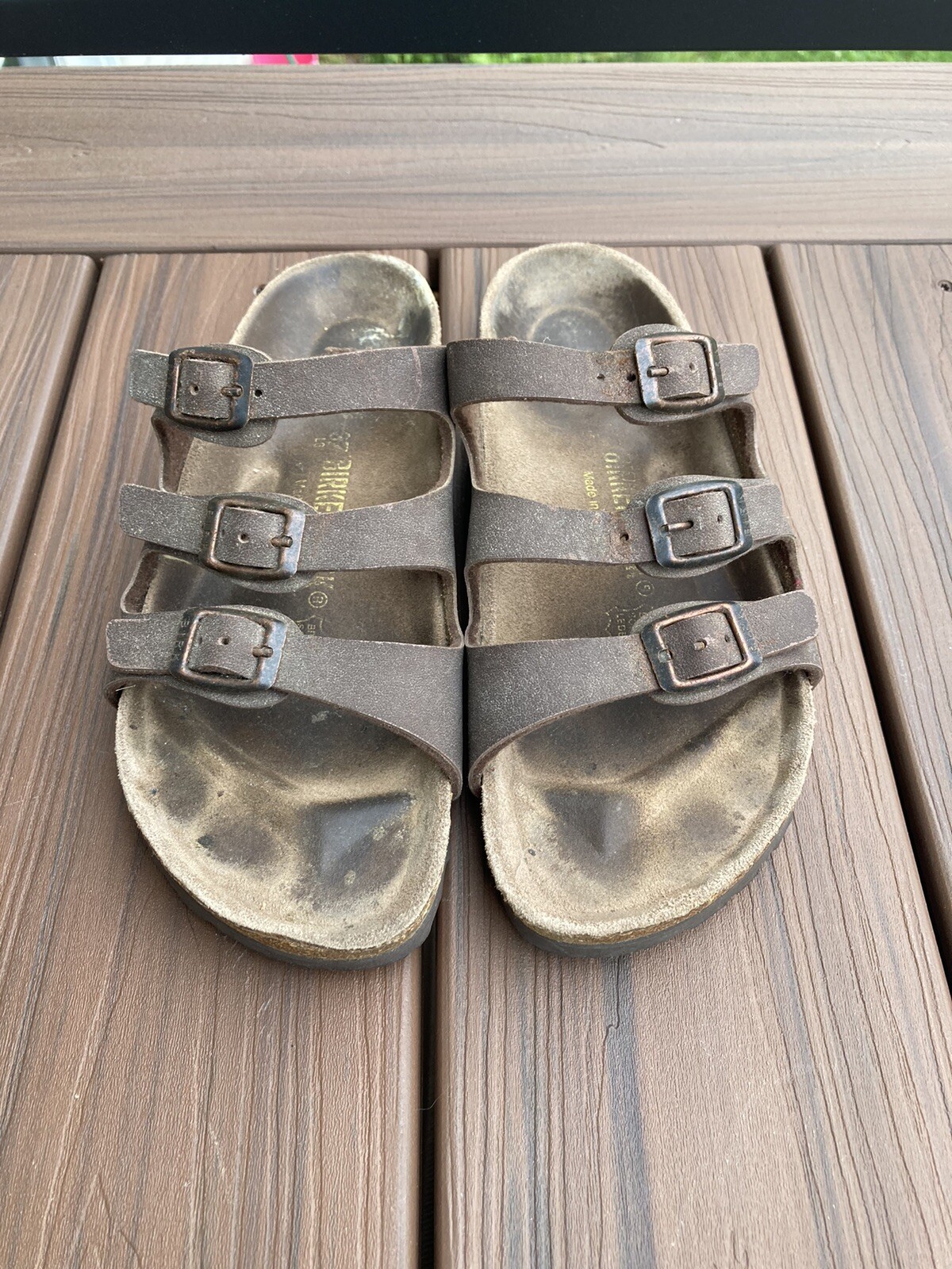 Birkenstock Florida Sandals Women’s EU37 US 6 Brown Leather Triple Buckle