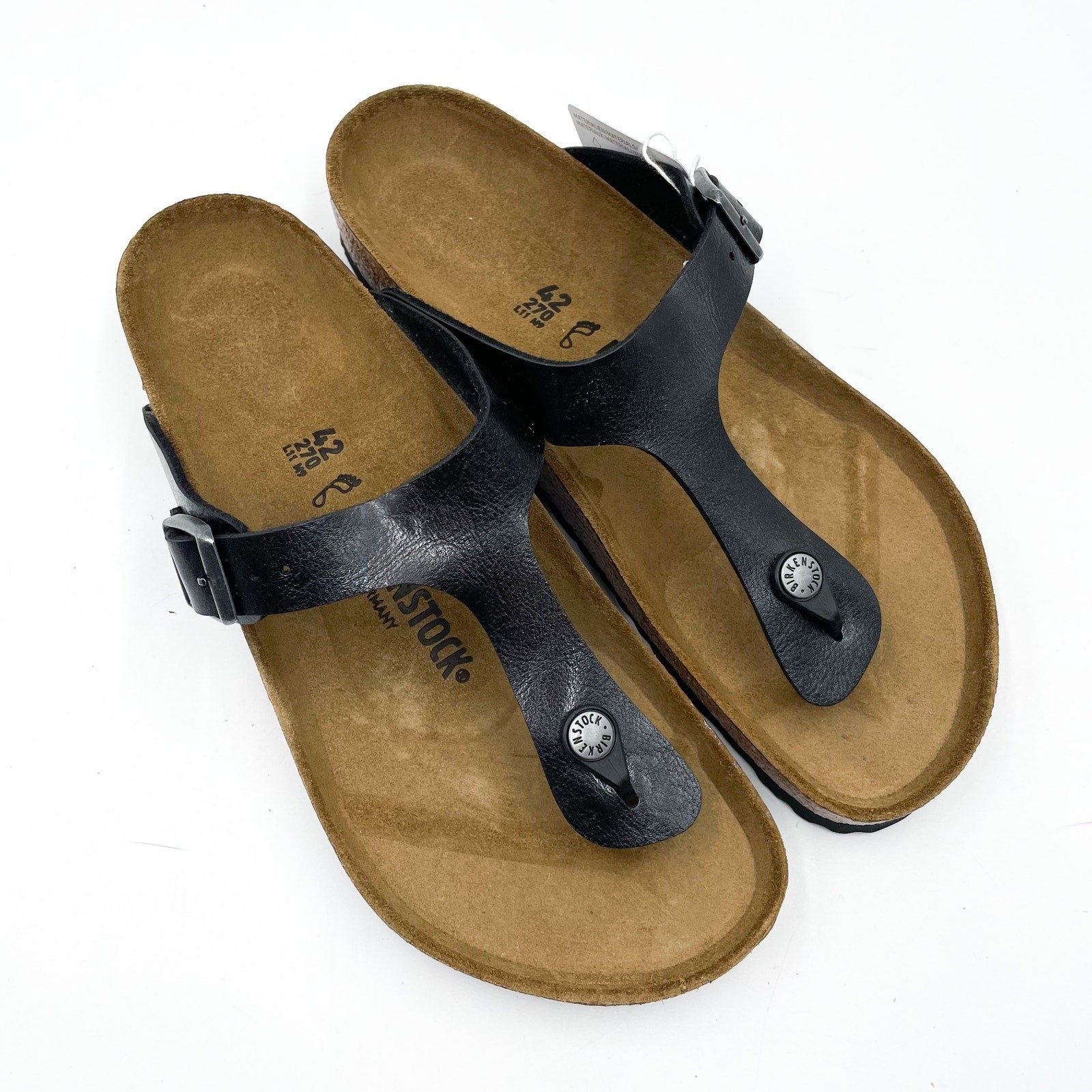 Birkenstock Gizeh Sandals Licorice Black Thong Birko-Flor Sz 42 / 11 Women’s