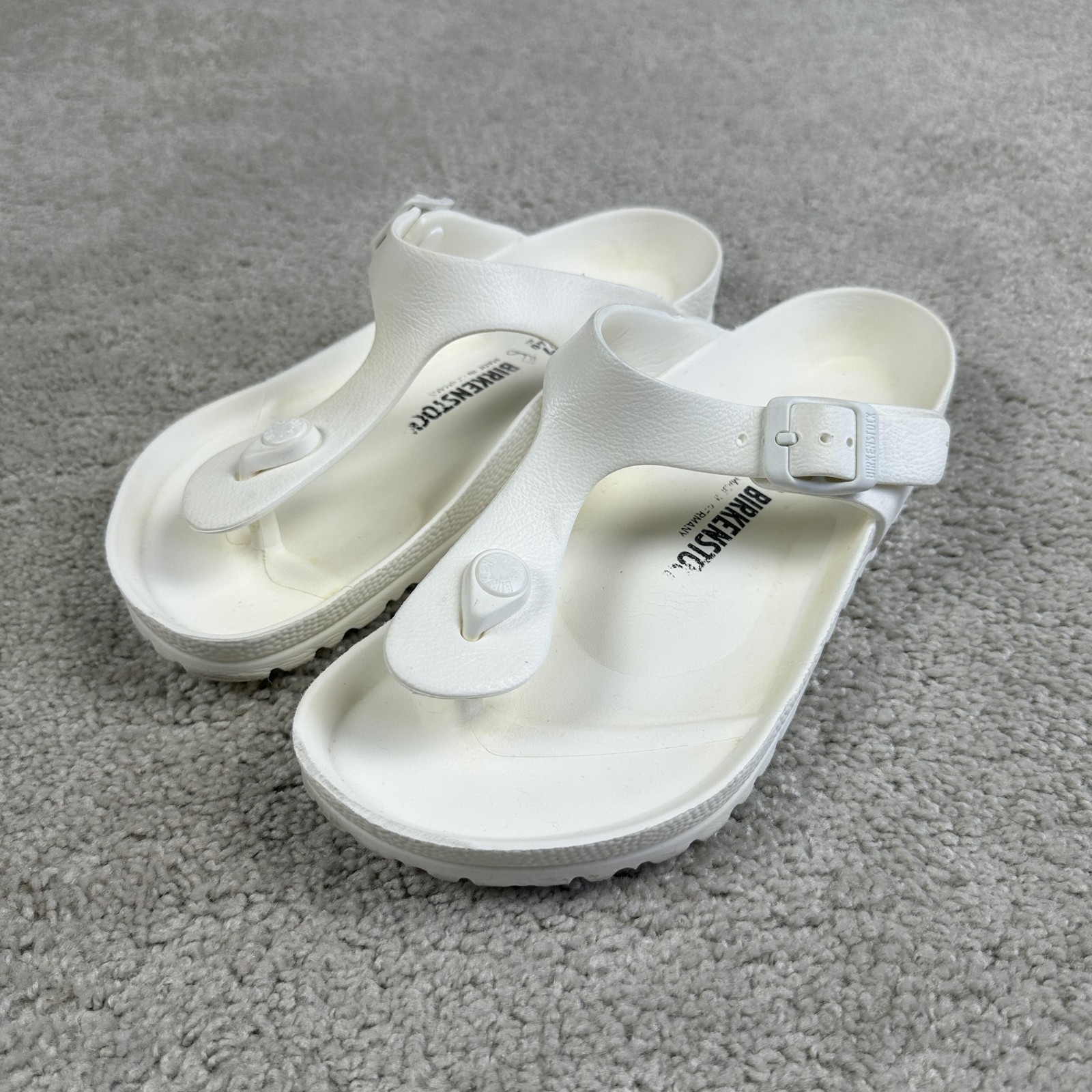 Birkenstock Gizeh EVA Shoes Womens Size 6 White Slip On Sandals Comfort Germany