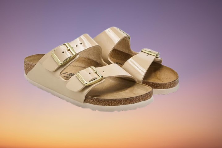 Birkenstock Arizona Soft Footbed Birko-Flor Sandals Women Sand Patent Size 8 NEW