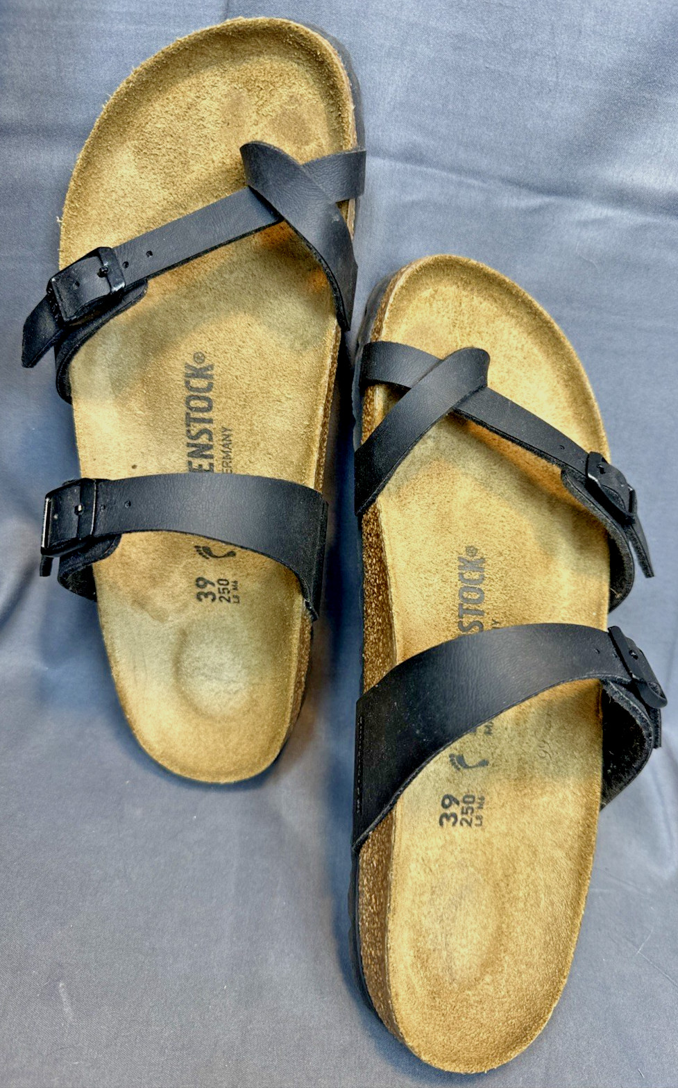 Birkenstock Mayari Birko-Flor Sandal Black Sz 39EU 8-8.5 US Excellant Condition