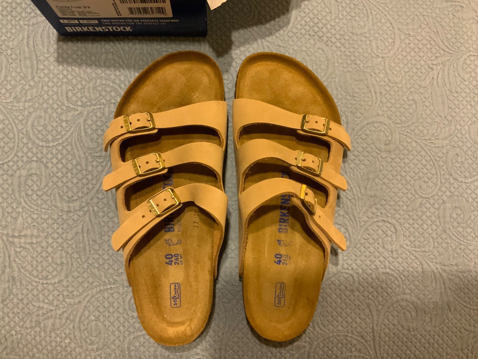 Birkenstock Florida Soft Footbed Sandal – Size 40 Sandcastle New in Box