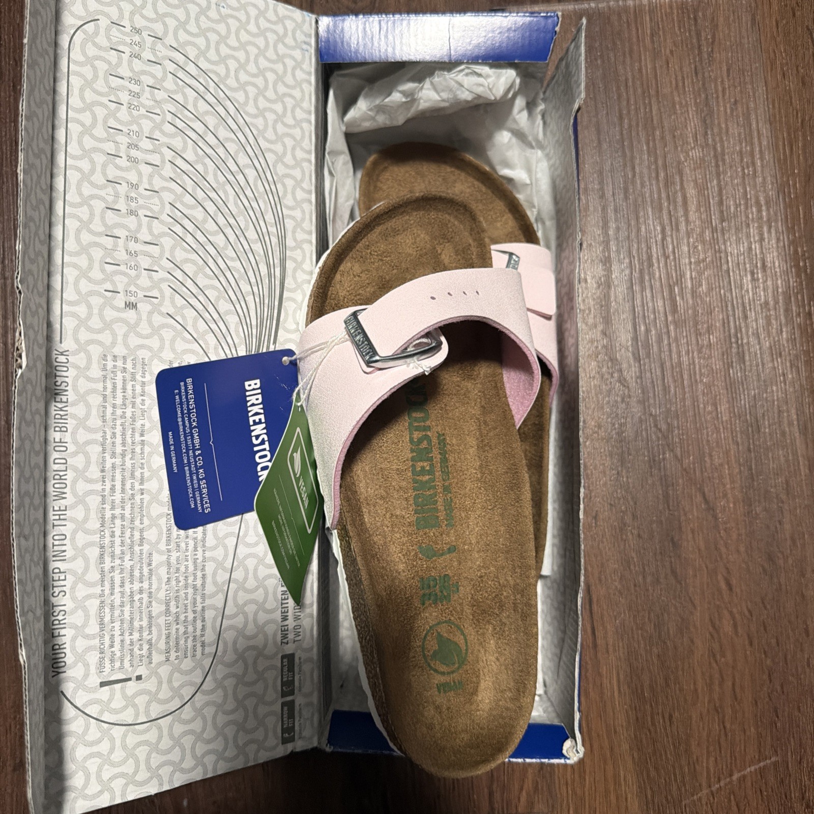 Birkenstock Madrid Big Buckle Slide Sandal Orchid Pink Nubuck EU 35 US 6