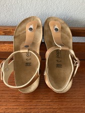 BIRKENSTOCK Papillio Gizeh Platform Sandal Rose Gold Thong Slip On EU 38