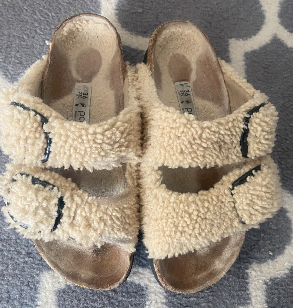 Birkenstock Papillio Arizona Big Buckle Platform – Size 36 Eggshell Shearling
