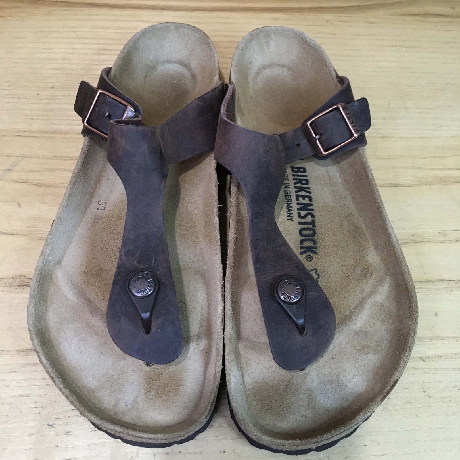 Birkenstock Gizeh Thong Real Leather Cork Sandal Unisex Adults Sizes L9 M7