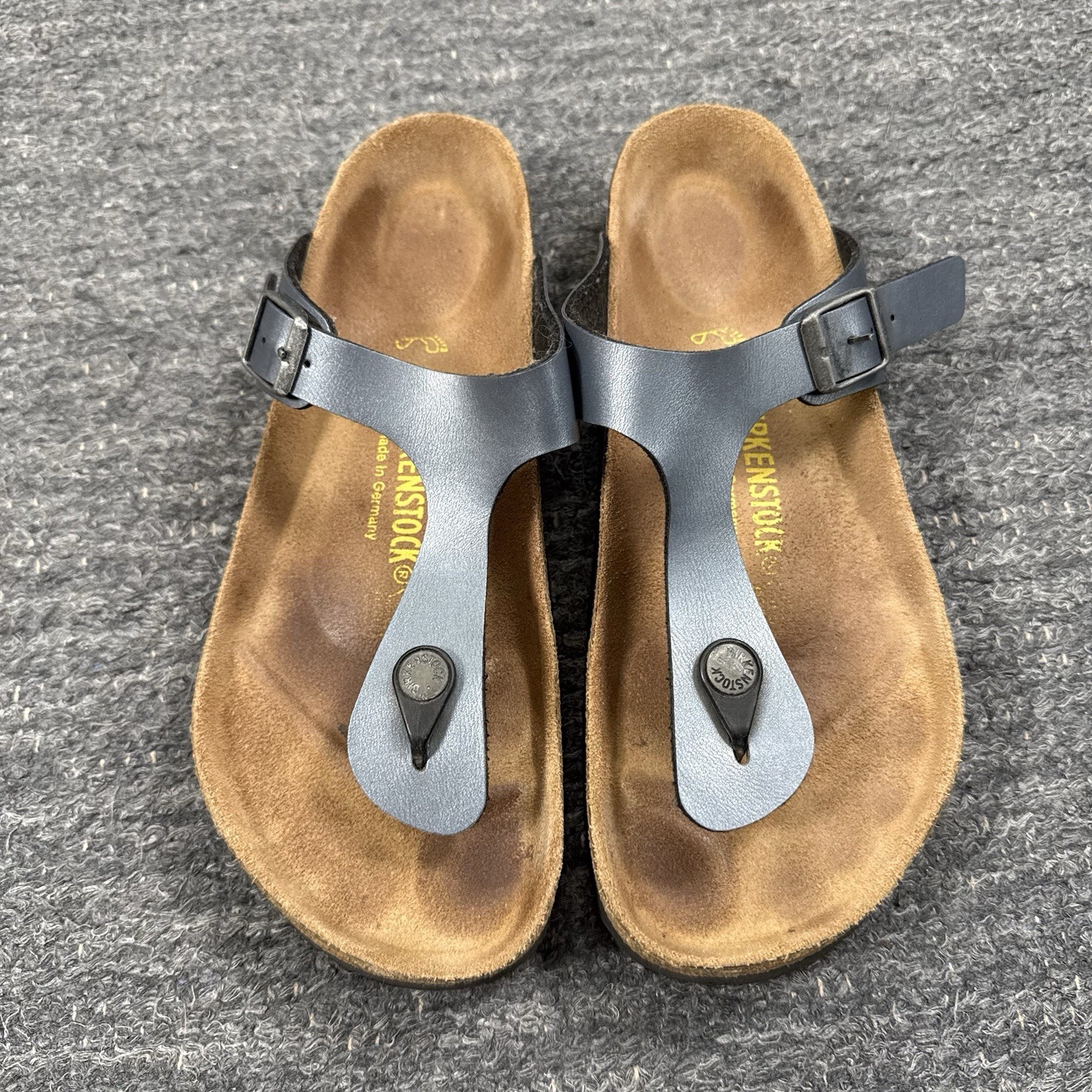 Birkenstock Gizeh Birko Flor Sandals US Men 6 Women 8 EUR 39 Hippie Gray Beach