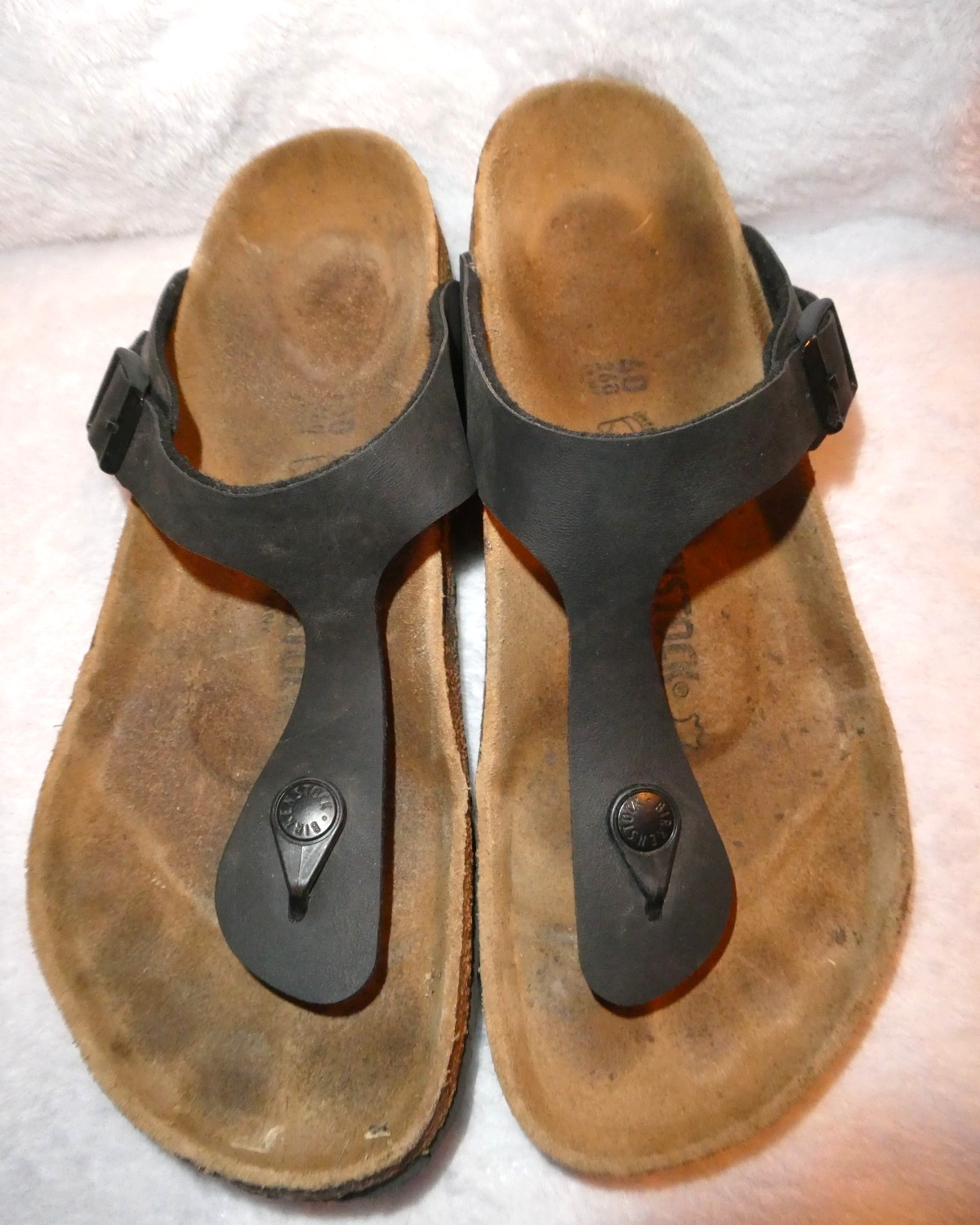 Birkenstock Gizeh Women’s Black Thong T Strap Sandals Size EU 40 L9 M7