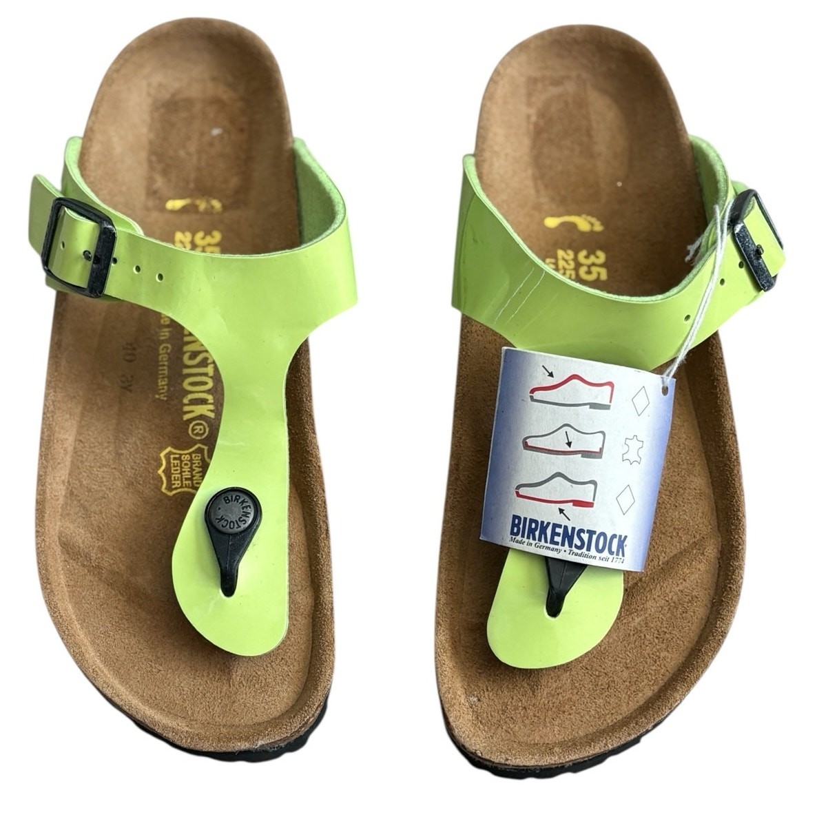 Birkenstock Gizeh Lime Green Thong Sandals Size 35 (US 4-4.5)