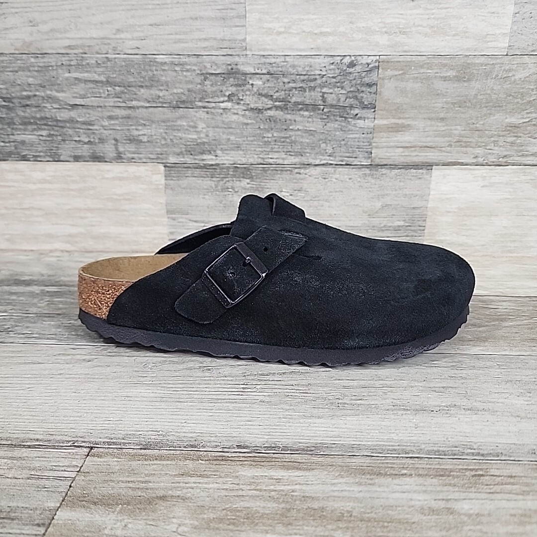 Birkenstock Boston Suede Clogs Womens Sz 6 Narrow Black Sandals NEW NWOB