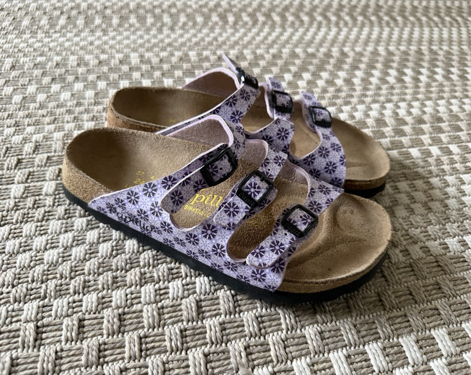 Papillo BIRKENSTOCK Florida 37 / 6 Narrow – Three Strap Sandals Slides – Purple