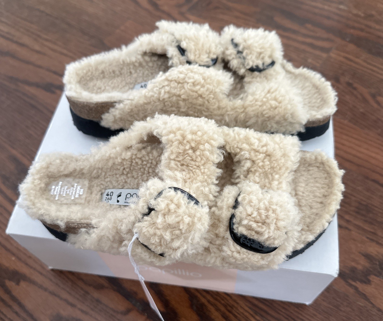 NEW Papillio Birkenstock Arizona Big Buckle Shearling Sandal In Box Size 9 – 40